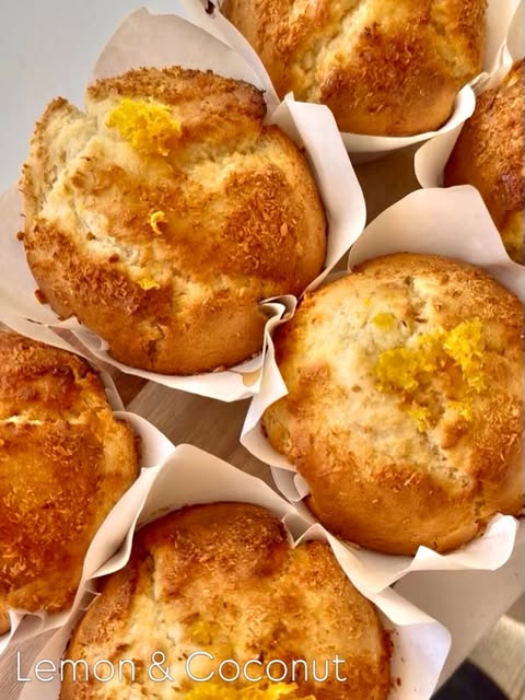 Lemon and coconut muffins